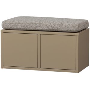 TURNER STORAGE BENCH PINE MUD WITH SEATCUSHION KHAKI