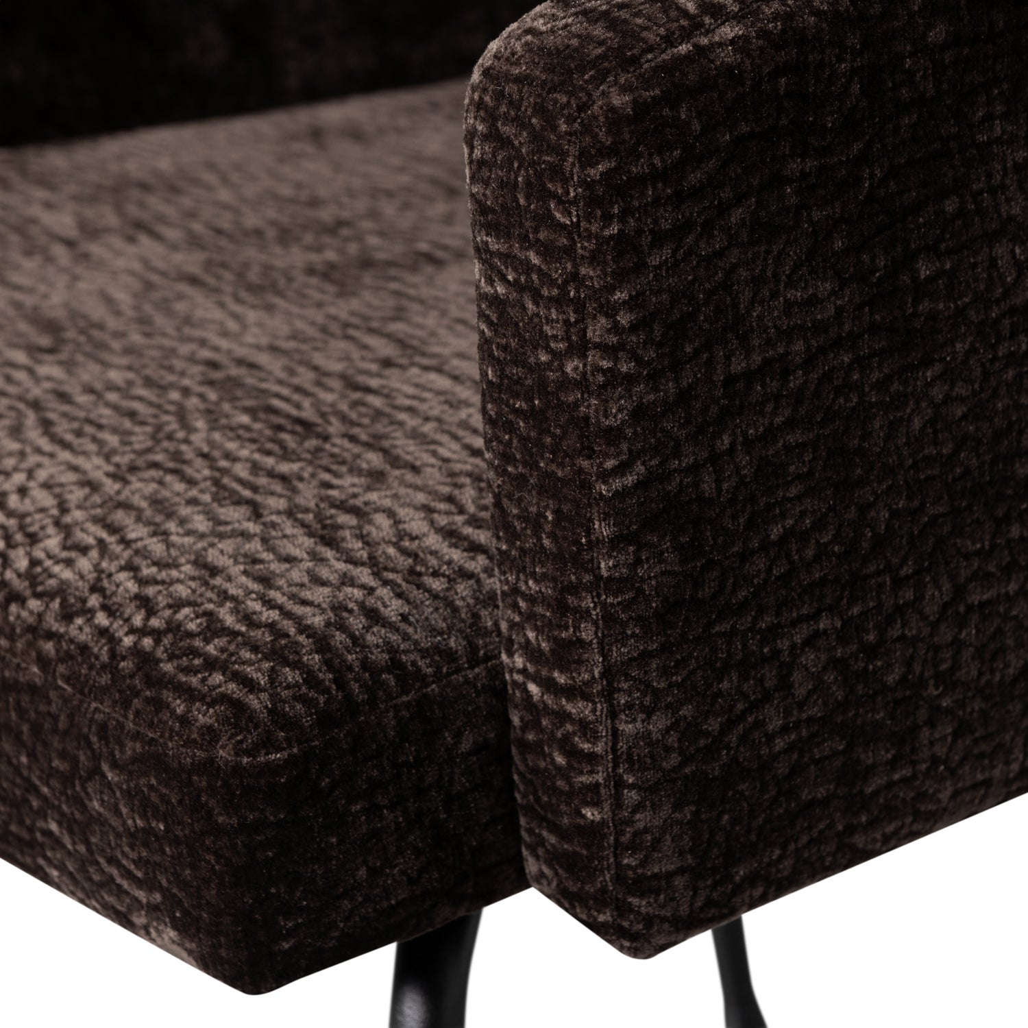 MOUNT DINING CHAIR WITH ARMREST 3D CHENILLE DARK BROWN/MID BROWN/SAND - Image 9
