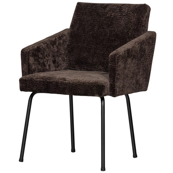 MOUNT DINING CHAIR WITH ARMREST 3D CHENILLE DARK BROWN/MID BROWN/SAND - Image 5