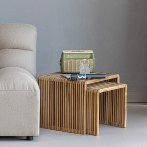 JASMIJN SIDETABLES RECYCLED TEAK NATURAL - SET OF 2