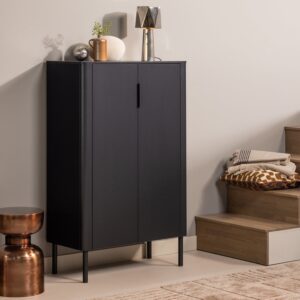 GUNNAR 2-DOORS CABINET PINE MATT BLACK/PINE MUD