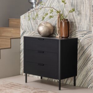 GUNNAR CABINET WITH DRAWERS PINE MATT BLACK/PINE MUD