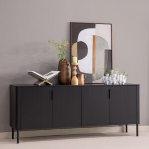 GUNNAR SIDEBOARD 200 CM PINE MATT BLACK/PINE MUD