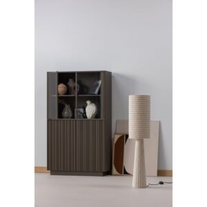 NOVA LOW DISPLAY CABINET PINE TRUFFLE BROWN