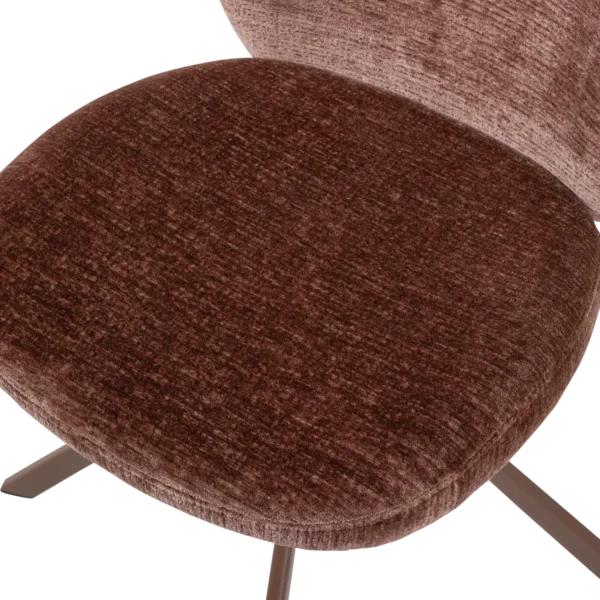 FEMKE DINING CHAIR CHENILLE BROWN - Image 6