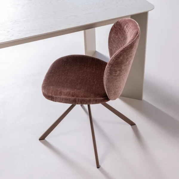 FEMKE DINING CHAIR CHENILLE BROWN - Image 2