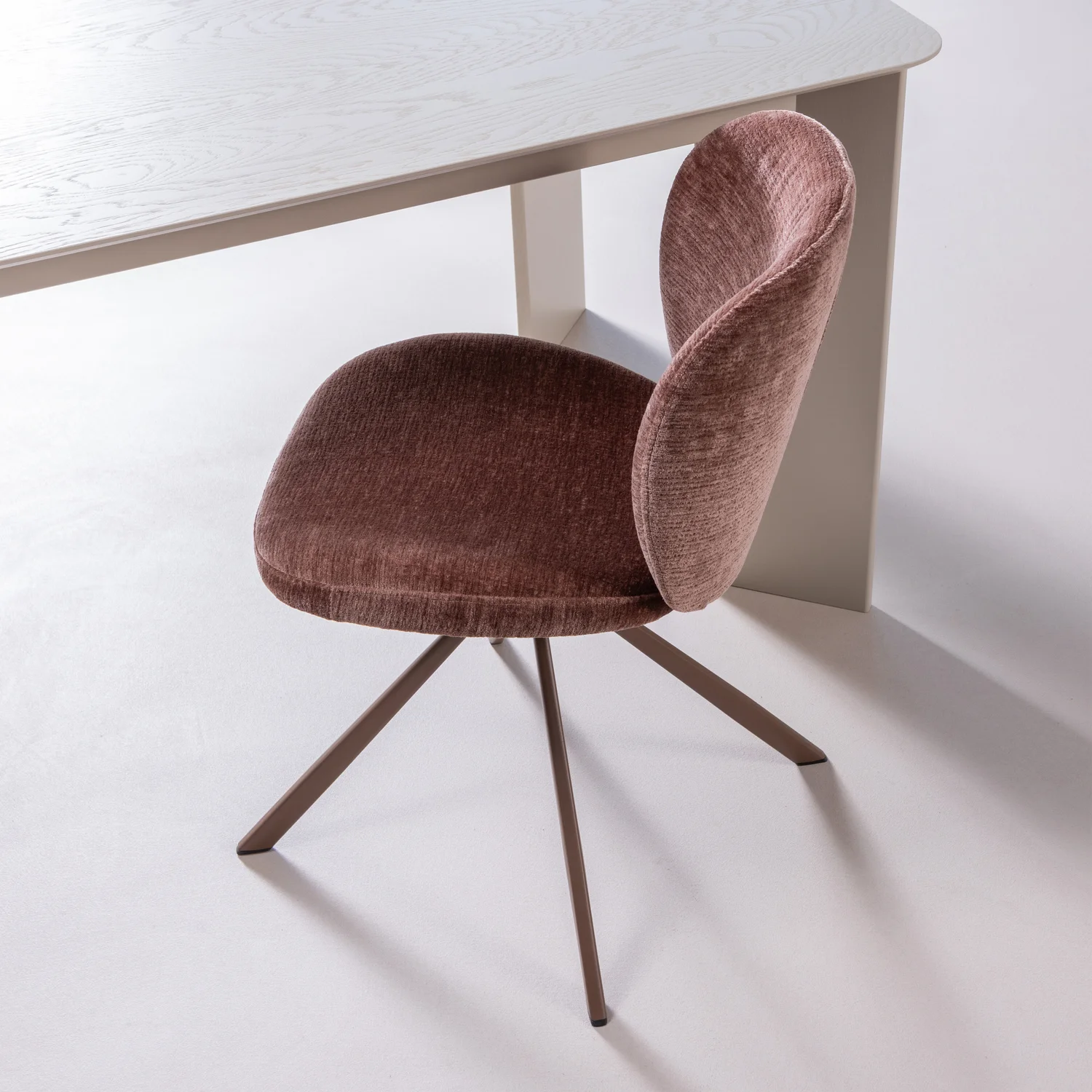 FEMKE DINING CHAIR CHENILLE BROWN - Image 2