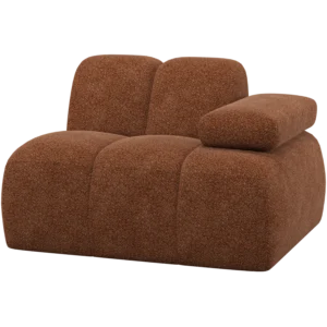 MOJO 1-SEATER ELEMENT ARM RIGHT WOOLLY FABRIC RUST BROWN