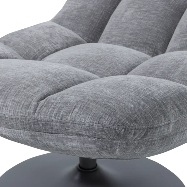 ELVI SWIVEL ARMCHAIR CHENILLE TEXTURED LIGHT GREY - Image 2