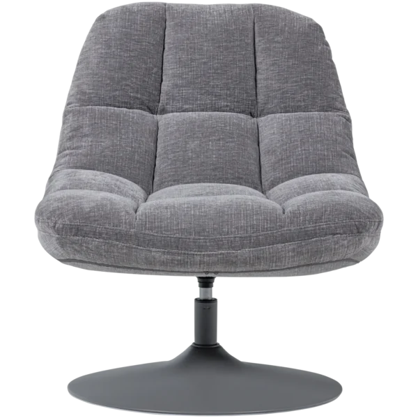 ELVI SWIVEL ARMCHAIR CHENILLE TEXTURED LIGHT GREY - Image 4