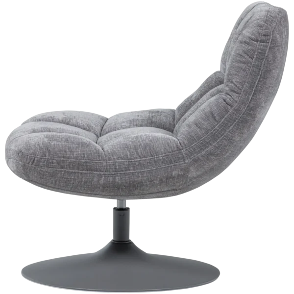 ELVI SWIVEL ARMCHAIR CHENILLE TEXTURED LIGHT GREY - Image 5