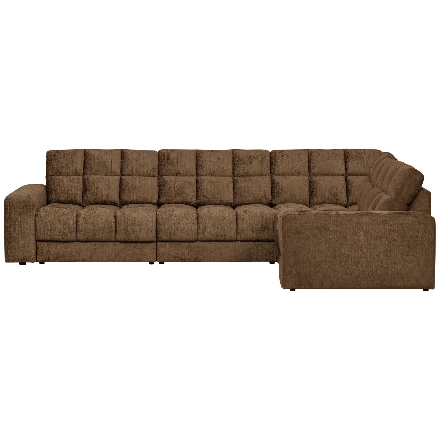 SECOND DATE CORNER SOFA RIGHT STRUCTURE VELVET BRASS/MULTICOLOUR