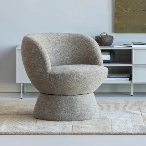 SHUFFLE SWIVEL ARMCHAIR BROWN/ GREY MELANGE - Image 2