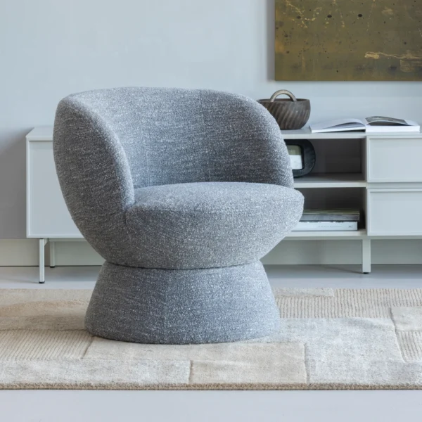 SHUFFLE SWIVEL ARMCHAIR BROWN/ GREY MELANGE