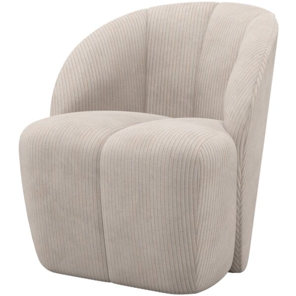 MOJO SWIVEL ARMCHAIR WOVEN RIB FABRIC ECRU