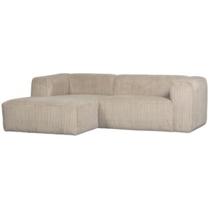 BEAN CHAISE LONGUE SOFA LEFT RIB FABRIC TRAVERTIN