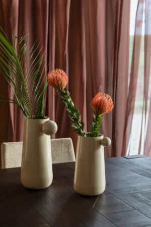 Vase Dot L Beige/Bordeaux