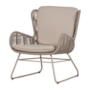 GRACE GARDEN LOUNGE CHAIR STEEL/ROPE SAND