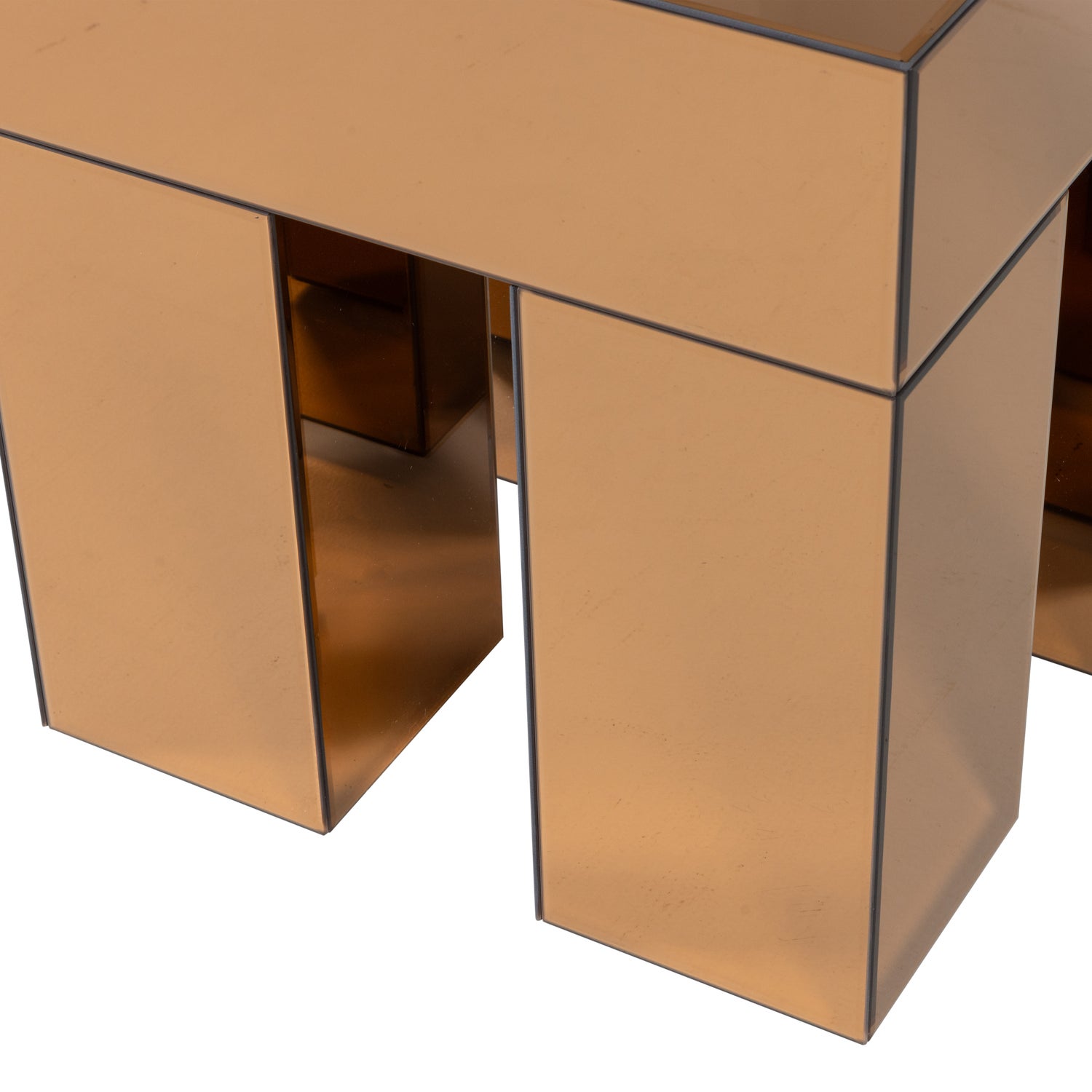 MIRROX SIDE TABLE WOOD MIRROR GLASS BROWN - Slika 3