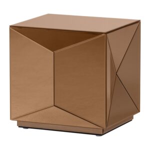 GLINTZ SIDE TABLE WOOD MIRROR GLASS BROWN