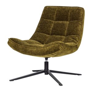 MAUDI SWIVEL ARMCHAIR CHENILLE TEXTURED GREEN/BLUE/BROWN