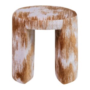 CHARLIE UPHOLSTERED STOOL STRUCTURED CARAMEL/BEIGE