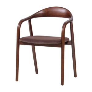BRAN DINING CHAIR BEECH WOOD VELVET BROWN