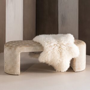 JACOB UPHOLSTERED BENCH STRIPE DESSIN NATURAL