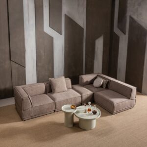 VELUNA SIDE TABLE 51X40 CM WOOD HIGH GLOSS SAND