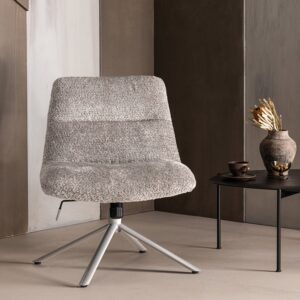 SOREN ADJUSTABLE SWIVEL ARMCHAIR WOOLLY GREY/BROWN